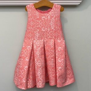 Girls Coral Sleeveless Dress (size 4)